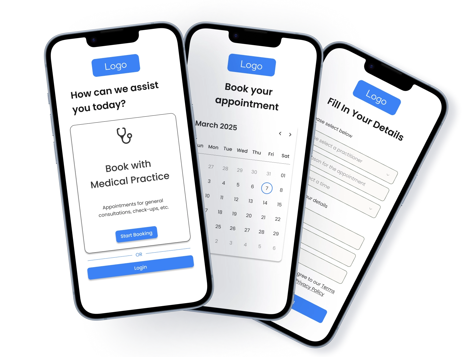 EasyVisit interface on tablet